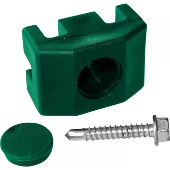 Příslušenství pro plot Pilecký Příchytka PVC na sloupek 60 × 40 mm pro panely PILOFOR včetně šroubu, zelená