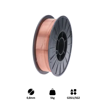 Příslušenství ke svářečce Drát svářecí ø 0,8mm-MIG/MAG(CO2), G3Si1/SG2, 5kg
