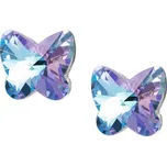 Preciosa Stříbrné náušnice Butterfly Harmony s motýly z českého křišťálu Preciosa - malé 6058 43