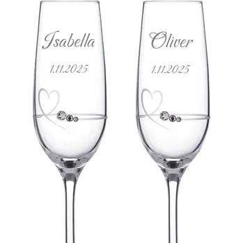 Sklenice Dekorant Petit Heart 150 ml 2 ks s krystaly Swarovski