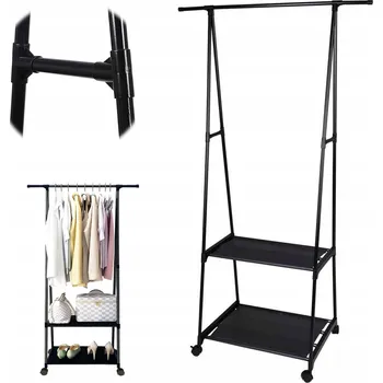 Věšák Stojací věšák kovový Bedee černý