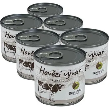 Krmivo pro psa Bohemia hovězí vývar s kousky masa SET 6x 140 ml