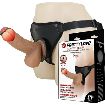 Připínací penis Pretty Love Fogg Harness Briefs, strap-on postroj s dildem