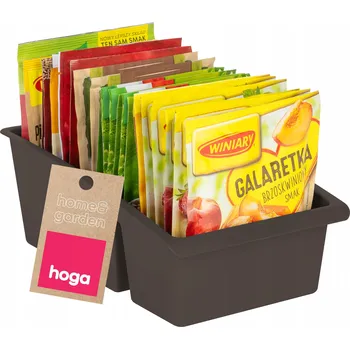 Úložný box KUCHYŇSKÝ ORGANIZÉR NA KOŘENÍ BYLINKY S PŘIHRÁDKAMI 25x15 CM HNĚDÝ