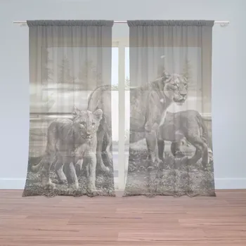 Záclona Sablio Záclony Lvice a lvíčata: 2 ks - 150x250 cm - Sablio