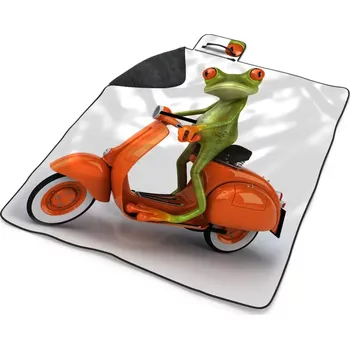 deka Sablio Plážová deka Žába na motorce: 200x140 cm