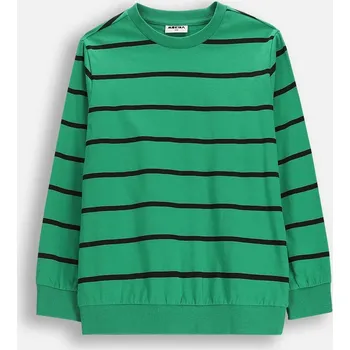 Chlapecké tričko Chlapecké tričko s dlouhým rukávem, zelené, bavlněné, s proužky, velikost 134 Mokida WM6