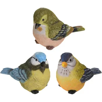 Zahradní úložný box Zahradní figurka z polistone Birds, sada 3ks, 9 cm, vícebarevná