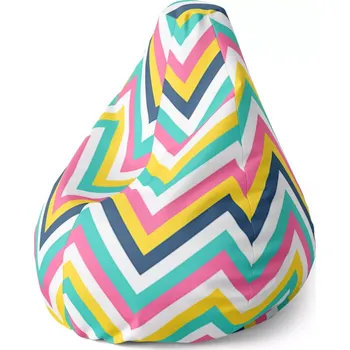 Sedací pytel Sedací vak Pear Duhové klikyháky - Sablio - 70 x 95 x 15 cm