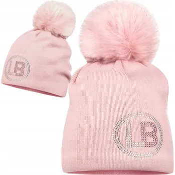 Čepice Zimní BAMBULE s ČEPICE a ozdobným logem Labarti, růžová
