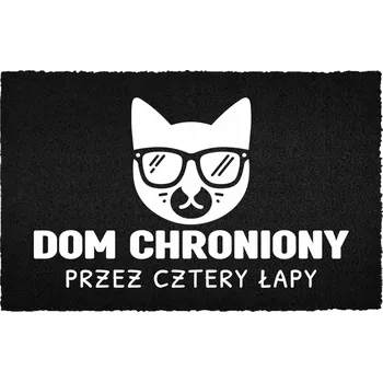 Rohožka VCHODOVÁ ROHOŽKA 40X60 ČERNÁ KOKOSOVÁ PRO DOMÁCNOST VTIPNÁ ČTYŘI TLAPKY KOČKA
