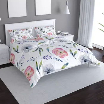 Povlečení Saténové povlečení Letní květy - Sablio - 140x200 / 90x70