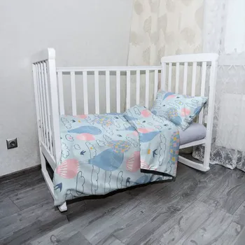 Povlečení Sablio Mikroplyšové povlečení do dětské postýlky Horkovzdušné barevné balóny - 100x135 / 40x60