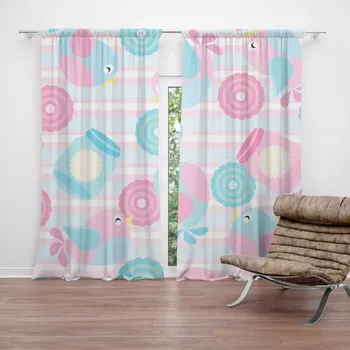 Závěs Sablio Závěsy Roztomilí ptáčci: 2 ks - 140x250 cm - Sablio