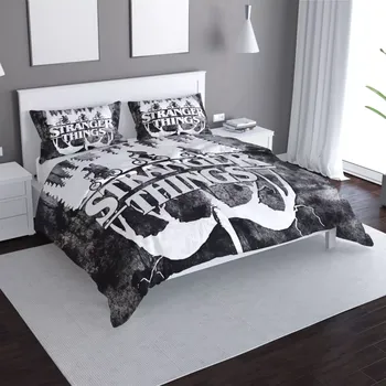 Povlečení Saténové povlečení Stranger Things White - Sablio - 140x200 / 90x70