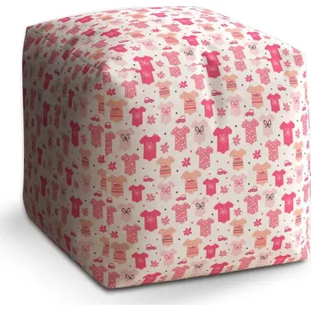 Taburet Sablio Taburet Kostka Růžové oblečky: 40x40x40 cm - Sablio