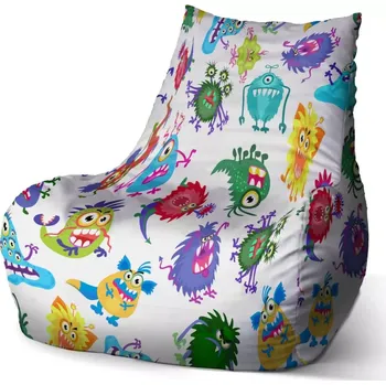 Sedací pytel Sedací vak Bean Barevné příšerky - Sablio - 60 x 70 x 70 cm
