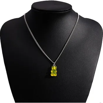 Náhrdelník Barevný řetízek s medvídkem pro dívky a ženy | náhrdelník, přívěsek - 11