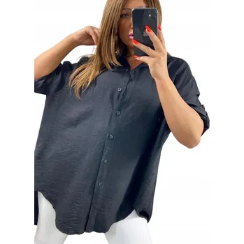 Dámská košile Genesy dámská košile s dlouhým rukávem, bez vzoru, černá U200, velikost 54