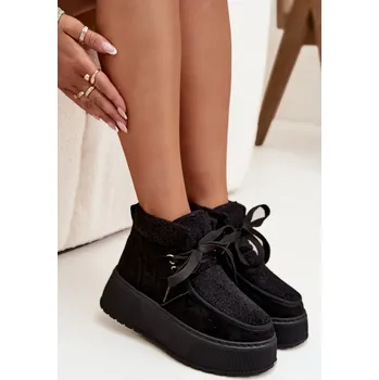 Dámská zimní obuv Boto Dámské sněhule na platformě s kožešinou Florivelle Barva: Černá, Velikost: 40