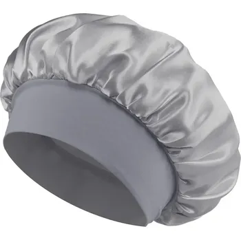 Čepice Saténová čepice na spaní bonnet | noční čepice - šedá