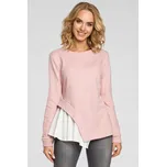 DÁMSKÁ HŘEJIVÁ MÓDNÍ PLETENÁ BLUZKA S DLOUHÝM RUKÁVEM RŮŽOVÁ 36 S