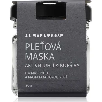 Pleťová kosmetika Almara Soap Face Active Charcoal & Nettle pleťová maska pro mastnou a problematickou pleť 20 g