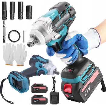 Aku Rázový Uťahovák 520 Nm Bezuhlíkový 2x Aku 6 Ah s LED Osvětlením