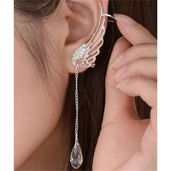 Náušnice 2 ks Náušnice andělská křídla s bílými korálky | šperk