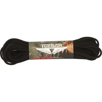 Železářství TEESAR USA Padáková šňůra TEESAR (padákovka) paracord 550 černá 15,24 m