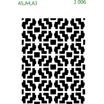 Plastová šablona pro malování - Strukturální vzory - Geometrický vzor (J006) - A4 , Lepící fólie