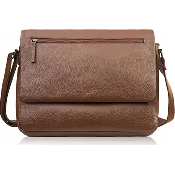 Pánská kožená taška na notebook přes rameno hnědá Paolo Peruzzi IM-03-BR