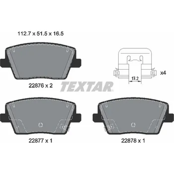 Brzdová destička Sada brzdových destiček, kotoučová brzda TEXTAR 2287601