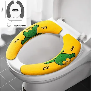 WC štětka Teplé sedátko wc univerzální | wc prkénko, wc podložka - žlutá-čtyři roční období