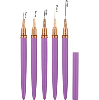 Sada tenkých štětců na nehty | manikúra nástroje - Fialová sada