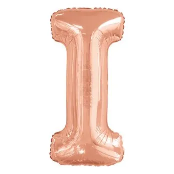 Balónek Foliové písmeno I rose gold 100 cm - Amscan