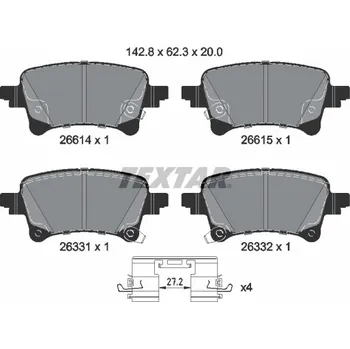 Brzdová destička Sada brzdových destiček, kotoučová brzda TEXTAR 2661401