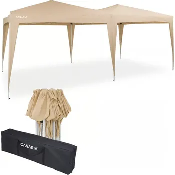 Zahradní altán FurniGO Zahradní altán 3x6 m - béžový UV ochrana 50+