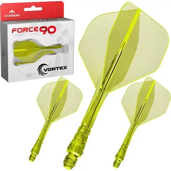 Příslušenství pro šipky Mission letky Force 90 Vortex Neon Yellow No.2, Velikost Medium