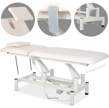 Masáž Habys Terapeutický stůl Optima, elektrické nastavení výšky s ručním dálkovým ovládáním – Satin Comfort k701 bílá