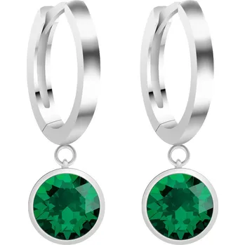 Náušnice Stříbrné náušnice Lucea s kubickou zirkonií Preciosa, emerald 5297 66