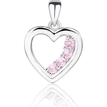 Přívěsek Bealio 13930 Stříbrný přívěsek SRDCE růžové 03-13930-4100