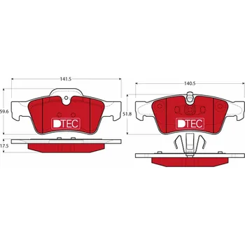 Brzdová destička Sada brzdových destiček, kotoučová brzda TRW GDB1643DTE