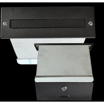 Železářství DOPRODEJ Poštovní schránka 275x90x400 mm, stříbrná antik, pro zabudování do zdi s max. šířkou 350 mm, max. formát listu: A4