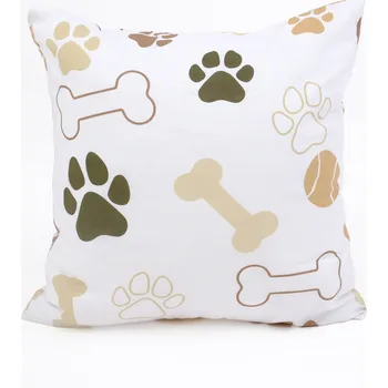 Bavlněný povlak na polštářek Renforcé 40 × 40 cm – Psí tlapky bílé