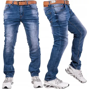 Pánské kalhoty VEL.38 Pánské klasické JEANSOVÉ kalhoty MIRUS + pásek