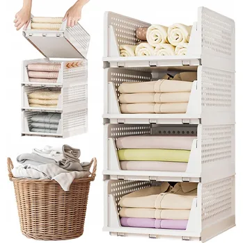 Úložný box Úložné boxy s částečným výsuvem 4 ks, pevný PP plast, 43x33x18 cm