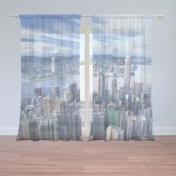 Záclona Sablio Záclony Město s mrakodrapy: 2 ks - 150x250 cm - Sablio