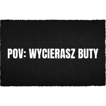 Rohožka VSTUPNÍ ROHOŽKA 40X60CM ČERNÁ KOKOSOVÁ S VTIPEM POV: OTÍRÁŠ SI BOTY