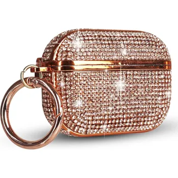 Příslušenství pro sluchátka Prémiový obal s kamínky pro AirPods 4 Barva: Růžově zlatá
